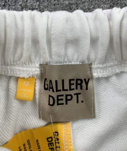 GALLERY DEPT LOGO WITH SPLASH INK WHITE SHORTS