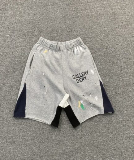 GALLERY DEPT LOGO WITH SPLASH INK GREY SHORTS