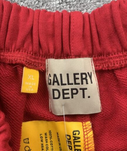 GALLERY DEPT LOGO WITH SPLASH INK RED SHORTS