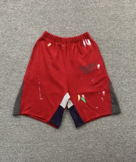 GALLERY DEPT LOGO WITH SPLASH INK RED SHORTS