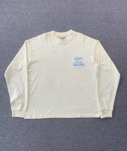 Blue Text Off White Shirt