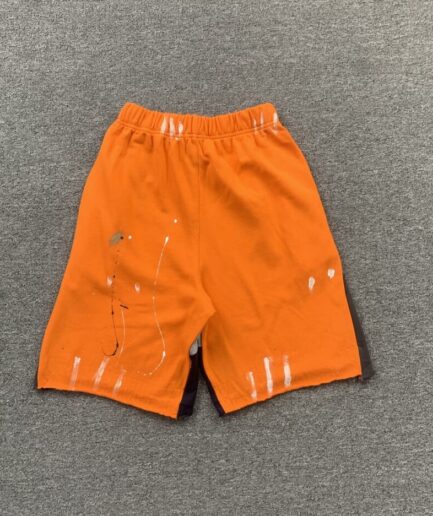 GALLERY DEPT LOGO WITH SPLASH INK ORANGE SHORTS