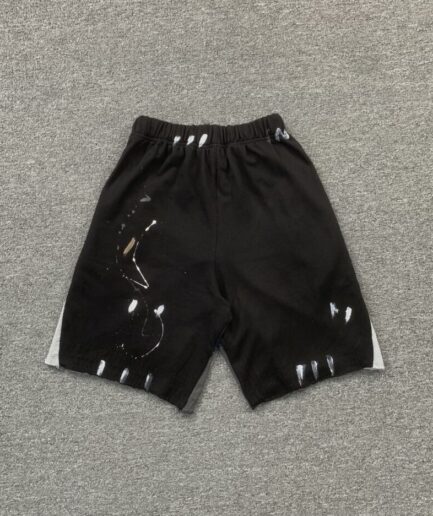 GALLERY DEPT LOGO WITH SPLASH INK BLACK SHORTS